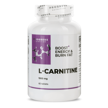 L-карнітин, L-carnitine, Progress Nutrition, 1000 мг, 60 таблеток